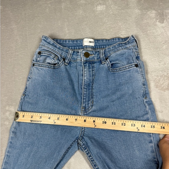 Amuse Society Bootcut Flare Cropped Cotton Blend Zip Fly Blue Jean Denim Size 27 - Picture 8 of 16